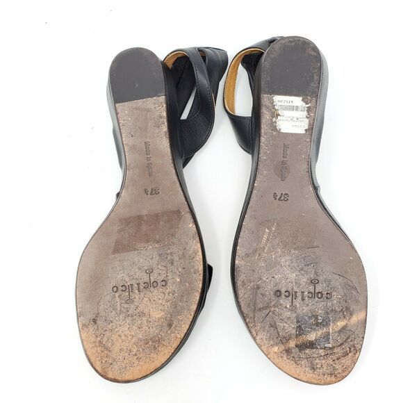 Raquel By Coclico Napa Black Strappy Ankle Strap Open Toe Sandals 37.5 - Picture 8 of 12